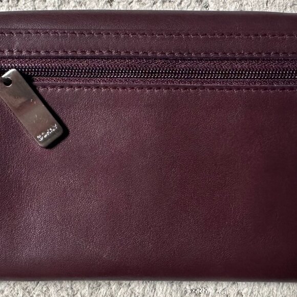 DKNY LARGE LEATHER WALLET MULTI POCKETS BROWN - Picture 6 of 7